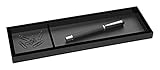 Wedo 631601 Stiftschale Black Office aus Acrylglas, 2 Fächer, Gummifüße 31 x 9, 6 x 1, 9 cm, im Geschenkkarton, Schwarz