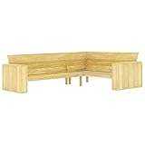 JHQHSM Garten-Eckbank, Gartenbank Holz Outdoorbank Bank für den Garten Sitzbank Outdoor Bank im freien Geeignet für Garten Hinterhof Terrasse 239 cm Kiefernholz Imprägniert