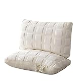 HMRMZBD 1/2 Stück gestricktes gemustertes Kissen, Brot, weicher Kern, für High School, niedriges Kissen, Daunenkissen, Schlafunterstützung, Halswirbelsäule, Zuhause, Hotel