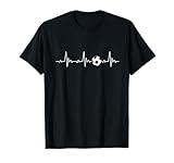 Fussball Heartbeat T-Shirt mit Herzschlag EKG Frequenz T-Shirt