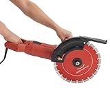 4300r/min Elektrische Betonsäge Kreissägenschneider Trennsäge mit 2 Sägeblätter,180 ° Drehung,zum Schneiden von Beton, Stahl, Holz, Marmor, 12“ Einblatt-Rillenschneider (Doppelklinge)