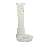 Relaxdays Standbrunnen antik, mit Wasserhahn & Becken, HxBxT: 93 x 47 x 38 cm, Wasserzapfsäule Garten, Terrasse, weiß