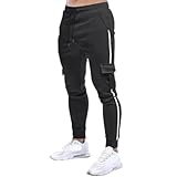 Generisch Terry Tapered Cuff 3Stripes, Jogginghose, Dunkelgraue HeatherWeiß, weites Bein Jogpants Herren Elegant Cargohose Herren Stretch Große Größen Jogginghose Herren Oversized