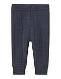 NAME IT Baby - Jungen Nbmwang Wool Needle Longjohn Solid Noos Schlafanzughosen, Blau, 62 EU