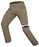 Hiauspor Wanderhose-Herren-Zip-Off-Outdoorhose-Sommer-Leicht-Trekkinghose-Atmungsaktiv-Schnell-Trockend-Funktionshose-Softshellhose-mit-5-Tiefe-Taschen (M, Khaki)