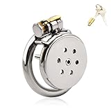 BDSMLOVE Penniskäfig Metall Dilator,Chastity Cage Male small,Penis Käfig mit Dilator Harnröhre Cockring,Chastity Cage Male Metall,Keuschheitskäfig Herren extrem,Keuschheitsgürtel für Herren (S+45mm)