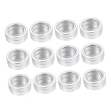 Happyyami 12Stücke Aluminiumdosen Nachfüllbare Behälter für Nagelpailletten Aromatherapie Kerzen Robuste Langlebige Metalldosen für Schmuck Glitzer und Mehr