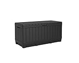 Koll Living Gartenbox, 350 Liter Stauraum, anthrazit - kompakte Aufbewahrungsbox mit viel Platz für Sitzauflagen, Gartengeräte oder Kinderspielzeug - hält den Inhalt trocken & gut belüftet