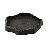 Reptilien Wasserschale, Reptilien Futterstation Harzfelsen Reptilienfutter und Wasser-Futternapf, Reptile Rock Feeder Bowl Schildkröte Eidechse Harz Water Bowl Reptile Terrarium Food Dish (S)