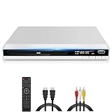 DVD Player Weiß, Regionsfrei DVD Spieler für Fernseher mit HDMI AV Ausgang Kabel Enthalten, DVD-CD-Player mit USB Eingang, Fehler Korrektur, Integriertes PAL NTSC-System (DVD-168, Kein Blu-ray)