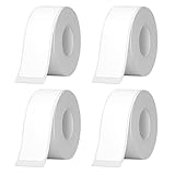 4 Rollen Thermo-Etikettenband, Etikettenband Geeignet für Etikettendrucker, Selbstklebend, Wasserfeste, für Zuhause, Büro, Schule, Drucken Sie Barcode, Name, Datum usw (Weiß, Rollen /15mmx4m)