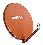 HUMAX Digital Professional 65 cm Satellitenspiegel, Sat Antenne mit Tragarm für LNBs, Satellitenschüssel aus Aluminium mit einem Durchmesser von 65 cm, Ziegelrot