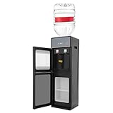 TONFEION Elektrischer Wasserspender 500W, Bodenstehender Wasserspender Kalt Heiß Doppelfunktion, Top Loading Wasser Spender mit LED-Anzeigen, Water Dispenser 85-95℃, Kompatibel mit 19L Eimer Wasser