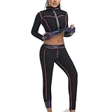 Weyot Saunaanzüge Damen, Schwitzanzug Zum Abnehmen, Saunaanzug Damen Sauna Effekt Gewichtsverlust Fitness Body Shaper Mit Reißverschluss Fatburner Abnehmen Shapewear Blue,2XL