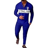 2025 Herren Herbst Italien Training Jugend Größen Italia Kurzarm Shirt, blau, M