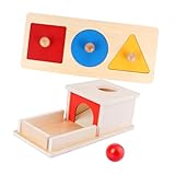 Mipcase 1Satz Holz Montessori Teiliges Objekt mit Dauerhafter Box und Farbigem Geometrischen Einlegesystem Sensomotorisches Lernspielzeug für Ab Jahr