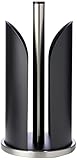 Zeller 27217 Küchenrollenhalter, Edelstahl/Metall, matt, schwarz, Ø15x30,5