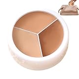 Farbkorrekturpalette, Creme Concealer Foundation Palette | Concealer-Set Concealer-Palette | Lasting Contour Palette Highlighter, 3-Farben-Make-up-Concealer zum Kaschieren, Hervorheben und Konturieren