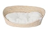 Dehner Premium Lovely Kuschelbett Tiefer Schlaf, 43 x 35 x 15 cm, Naturmaterial/Plüsch, weiß/beige