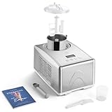 SPRINGLANE Eismaschine Emma 1,5 L mit selbstkühlendem Kompressor 150 W, aus Edelstahl mit entnehmbarem Eisbehälter, inkl. Rezeptheft (Silber, Eismaschine)