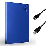 Storite Externe tragbare Festplatte 1 TB mit USB 3.0, externer Backup-Speicher, schnelle Datenübertragung, geeignet für PC, Mac, Windows, Gaming, Laptop und Desktop (blau)