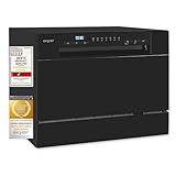 Exquisit Mini-Geschirrspüler, Tischspülmaschine, 55 cm breit, spülmaschine klein, Auto Türöffner, ECO-Modus, GSP5206-030D schwarz