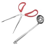 NOLITOY Kaminbesteck Satz mit Holzgreifer Feuerschaufel und Ascheschaufel aus Robustem Metall für Kamin Feuerstelle und Camping Brennholzzubehör für Drinnen und Draußen