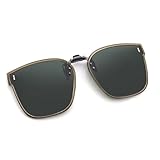 IRIRI Polarisierte Sonnenbrille for Aufstecken for Herren – 180° Umklappbare UV-Schutzgläser for Autofahren und for Draußen | TAC Polarisierter Clip for Korrekturbrillen KB885(C4)