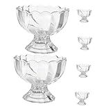Healifty 6 Stück Teiliges Tulpenförmige Dessertschalen aus Eisschalen für Eiscreme Obstsalat Pudding und Snacks Transparente Schalen für Stilvolle Präsentation