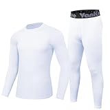 VanKee Thermounterwäsche Herren Funktionsunterwäsche Winter Thermowäsche Set Atmungsaktiv Thermo Unterwäsche Warm Weich Männer Thermounterhemd Thermounterhose Für Laufen Reiten Skifahren Klettern