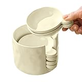Dip -Sauce -Platte - Mini -Dip -Schüssel Set | Kleine Vorbereitungsplatten | Gewürz Soja -Snack -Grillparty Plastik | Porzellan Weiße Salatschalen | Große Servierschalen Müsli | Ramen Bowl Reis F