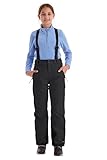 killtec Mädchen Skihose mit abzippbarem Latz und Kantenschutz Girls Skihose 242, schwarz, 176, 43402-000