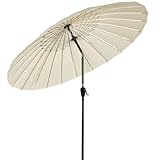 Angel Living 250cm Sonnenschirm Sonnenschutz neigbar Rostfrei aus Aluminium, Stahl und Polyester (Elfenbein)