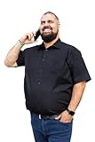 ADAMO Business-Hemd Kurzarm Comfort FIT Herren in großen Größen bis 10XL, Größe:4XL, Farbe:Schwarz