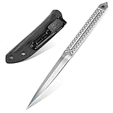 SMITH CHU Outdoor Messer Feststehend - mit Kydex Scheide, Survival Messer, EDC Messer Feststehende Klinge, Geschenke für Männer(Weiß)