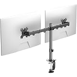 Pholiten Monitor Halterung für 13-27 Zoll LED LCD Bildschirm bis zu 10 kg, Monitor Arm für 2 Monitore, Höhenverstellbar Schwenkbar Neigbar Monitorhalterung für den Schreibtisch, max.VESA 100x100mm