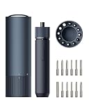 HOTO Elektrischer Schraubendreher Set mit 12 Bits, 3 Drehmomente bis zu 4 N.m, 220 U/min,1500-mAh-Akku, 3,6V Magnetische Elektro Schraubendreher mit LED-Licht für Möbel-/Computerreparatur