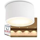 SSC-LUXon CELI-X LED Aufbauspot flach mit großer Leuchtfläche - LED GX53 mit 5W warmweiß 230V - Decken Aufbaustrahler rund