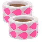 GRIRIW 2 Rollen Fluoreszierende Regenbogen aufkleber Selbstklebende Tropfen etiketten Wasserfeste Lebensmittel aufbewahrungsetiketten Klar Beschreibbare Sticker für Küche Schule