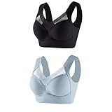Rrongwn 2Pc Korsett BH Mit SpitzenBH Mit Seitlicher Schnalle Vorne Korsett-BH Mit Haltungs-BH Für Damen Kabelloser Sport-BH Nahtloser Gänseblümchen-BH