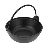 EPIGEIST Gusseisen Camping Kochtopf Vielseitiger Dutch Oven mit Tragbarem Griff Temperaturbeständig für Eintöpfe Braten und Grillen Beim Camping Hause