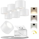 MATO 6x Aufbauspot weiß - extra flach & schwenkbar - Ø80x50mm - Aufputz Spots Decke inkl. 5W LED Modul 230V 3000K/4000K/6500K - Deckenspots, Aufbaustrahler, Aufputz Deckenstrahler