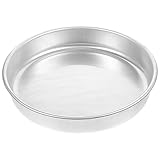 Luxshiny Backschale Backblech Ofentablett Fettpfanne Ofenpfanne Ofenschale Aluminiumlegierung Backwerkzeug für Pizza BBQ Kochen Backen Grillen Zuhause Restaurant 26cm Silber