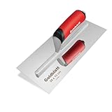 Goldblatt Glättekelle Edelstahl Kelle: Rostfreier Spachtel für Trockenbau und Finish, Robuste Nietenkonstruktion, Ergonomischer Griff, Flache Klinge, Ideal für Zement, Mörtel und Putze 280 x 130 mm