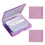 CPJJ 300 Stück oil control paper,blotting paper gesicht, saugfähige Gesichtsöle aus Bambuskohle, mit Spiegel und Puderquaste (Lavendelduft)