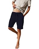 LVCBL Herren-Shorts mit Elastischer Taille und Taschen Navy L
