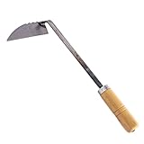 Ljxquisite Rundsichel mit Holzgriff,Gartenarbeit japanische Gras Stahl Sichel,Handsichel-Werkzeug, Gras-Sichel,Sod-Sichel für Blumen-Bonsai,Holzgriff (B)