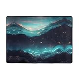 WZYCWB Science Fiction Stars Pinting-Teppich, 203,2 x 147,3 cm, weicher und flauschiger Kurzflor, geeignet für Wohnzimmer, Büro, Nachttisch, Balkon