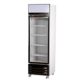 ROMUX® Glastürkühlschrank 330 Liter 1 Tür Belüftet mit Umluftsystem | Professioneller Getränkekühlschrank mit Glastür & LED I Flaschenkühlschrank