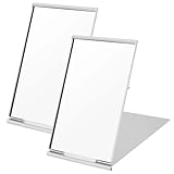 Cleminsta 2 Reisespiegel,Kleiner Spiegel,Taschenspiegel aus Aluminium,Portable Faltung Spiegel,Klappspiegel,Tischspiegel,Make-up-Spiegel für Reisen,Kosmetikspiegel (8.5 * 5cm)